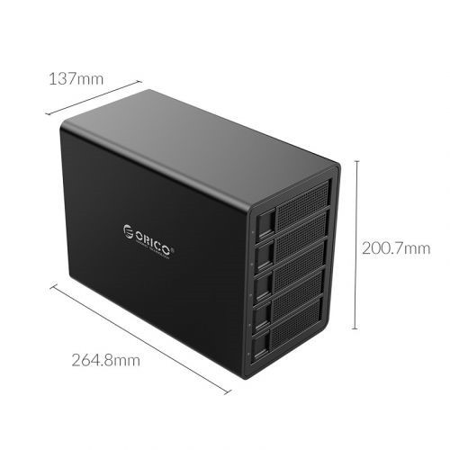 Casing hardisk hdd eksternal Enclosure Orico 2.5 or 3.5 in 5 bay Usb3.0 3559U3 - External Hard drive