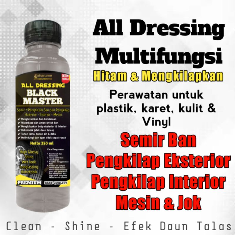 Zaharume Semir Ban All Dressing Pengkilap Interior dan Eksterior Tahan Lama