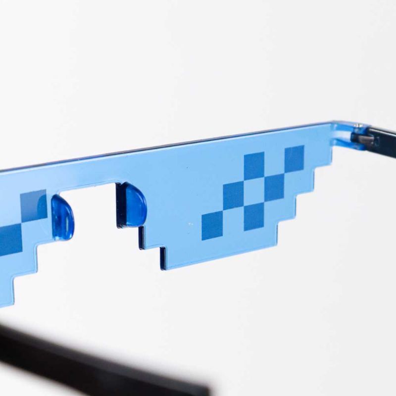 Sozzy Kacamata Model Pixel Minecraft Mosaics Thug Life Warna Biru