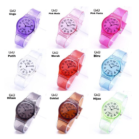 Trend-JAM TANGAN Q&amp;Q JELLY WATERPROOF SMART WATCH WATER RESIST TRANSPARANT