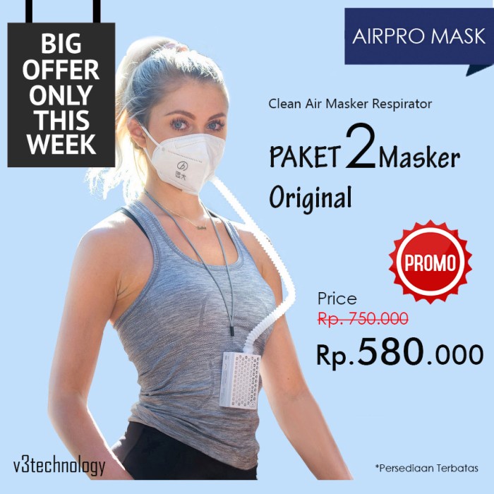 Airpro Mask Clean Air Masker Respirator - Masker dengan HEPA filter