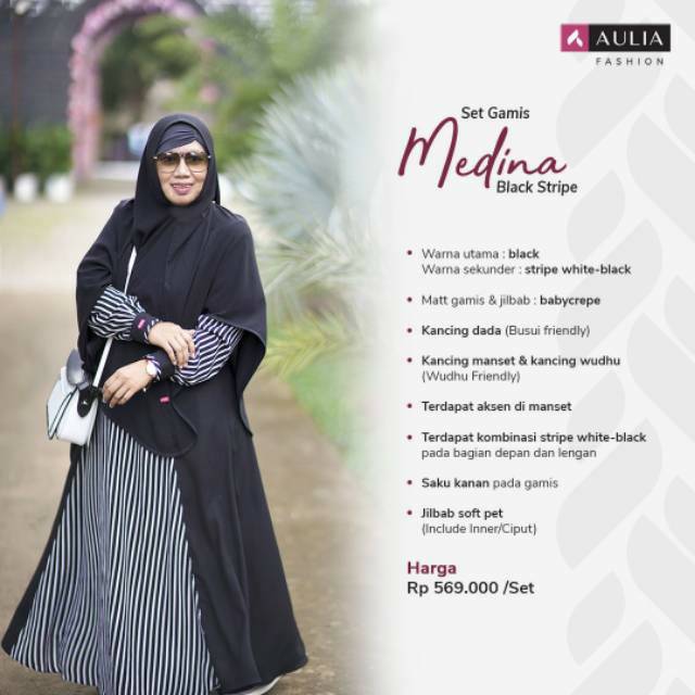 GAMIS AULIA MEDINA BLACK STRIPE