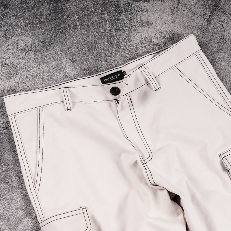 Celana Panjang Cargo / Long Pants Cargo Distro Motif Rantai Putih