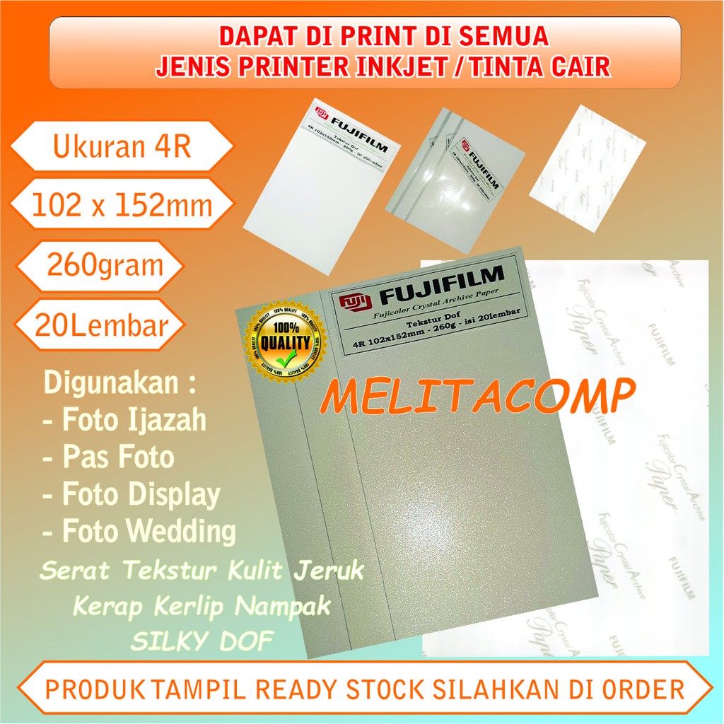 Kertas Foto Fujifilm Silky Dof 4r Shopee Indonesia
