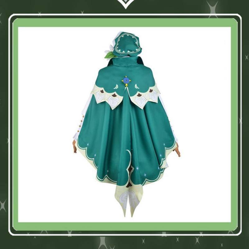 【Wetrose】Genshin Impact Cosplay Venti Dress Coat Short Sleeve Top Uniform Set Costume Party Show Event Wanita Pria Kostum, Venti Wig