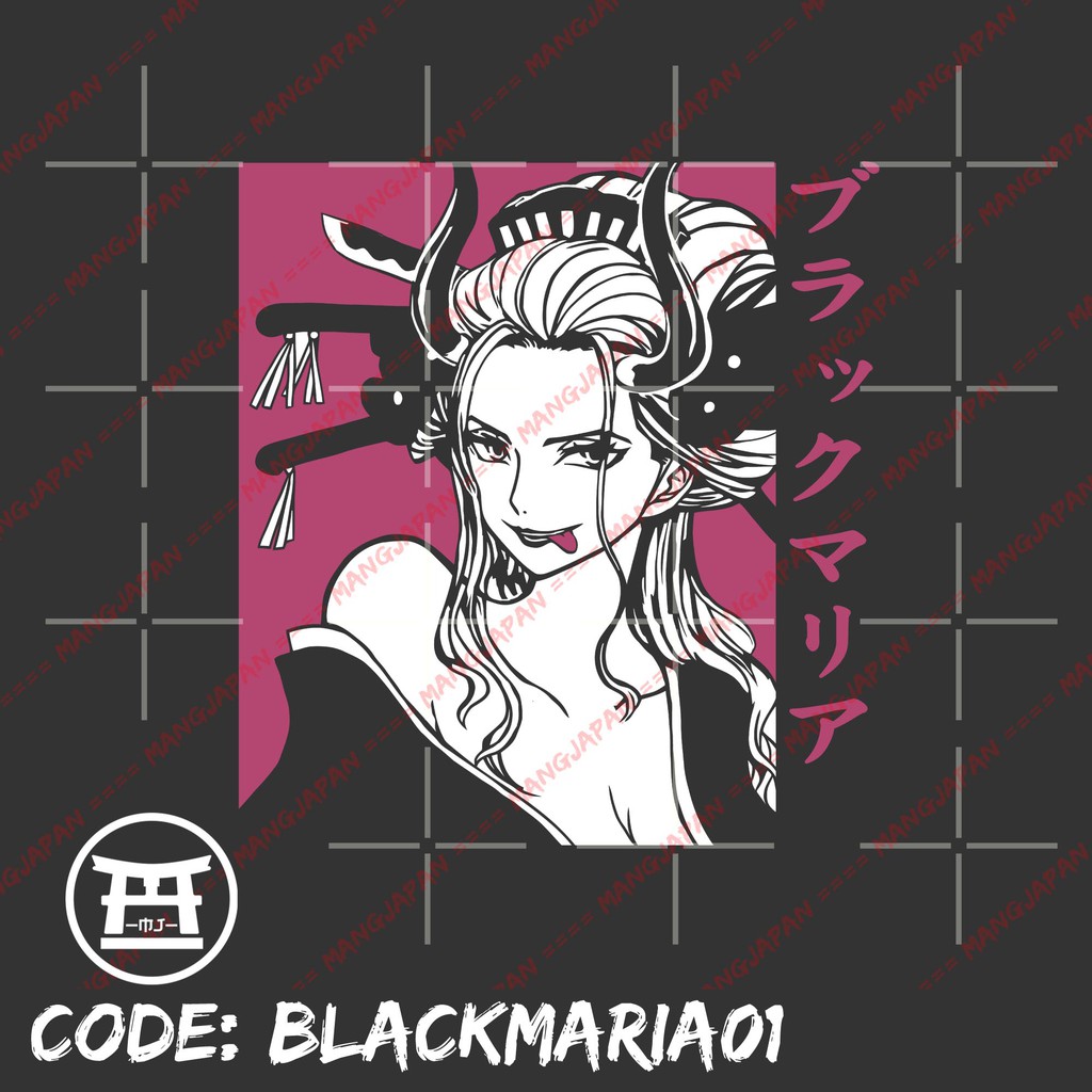 Kaos distro anime BLACK MARIA TOBIROPPO - ONE PIECE 100% cotton combed 30s