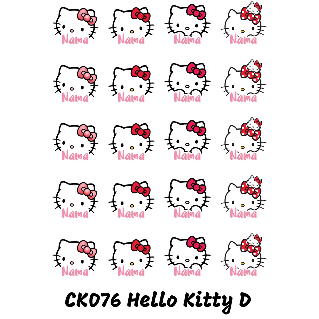 

Sticker Nama Cutting Label Waterproof Tahan Air Hello Kitty D (CK076)