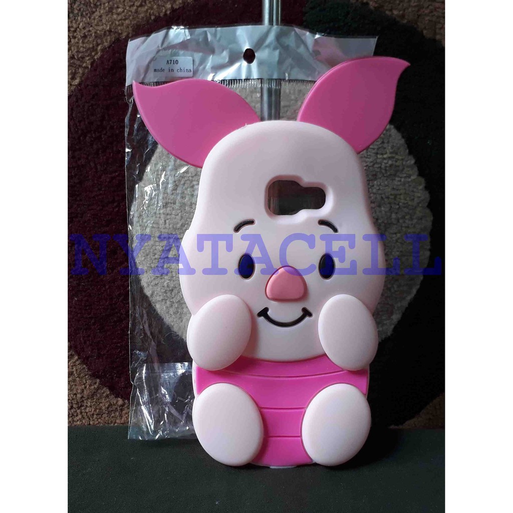 Case 4D Piglet Samsung Galaxy A7 2016 A710/Karakter/Softcase/3d/Rubber