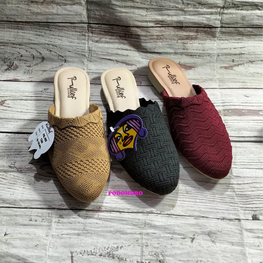 RULLIEF FSL 607 608 TAN HITAM MARON 36 - 40. Sandal Slop Slip Selop Wanita Murah