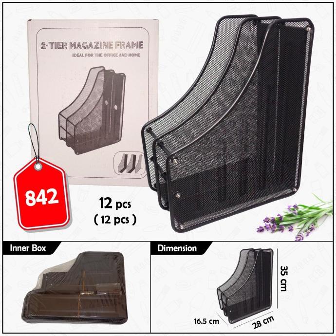 

Box File Besi / Magazine Tray / Tempat Dokumen-Majalah 2 Sekat