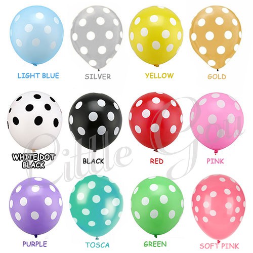 Balon Polkadot Latex Helium Qualatex Quality / Dot Latex Balloon