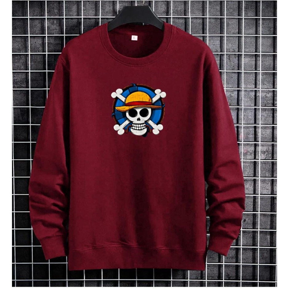 JOSJOLI_STORE/Sweater Lambang Piratte dan Shanks/Atasan Pria Dewasa Lengan Panjang/L XL