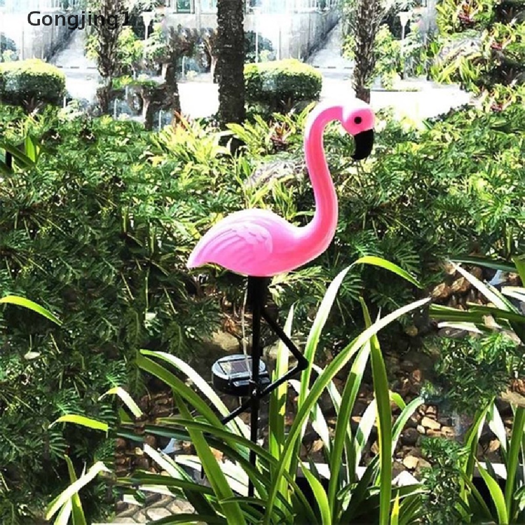 Gongjing1 Lampu Taman Led Tenaga Surya 3 Mode Bentuk Flamingo Untuk Outdoor