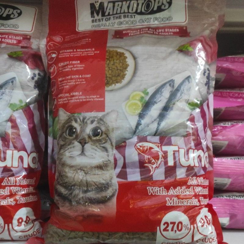 Makanan kucing Markotops Tuna Cat food Repack 1kg promo murah