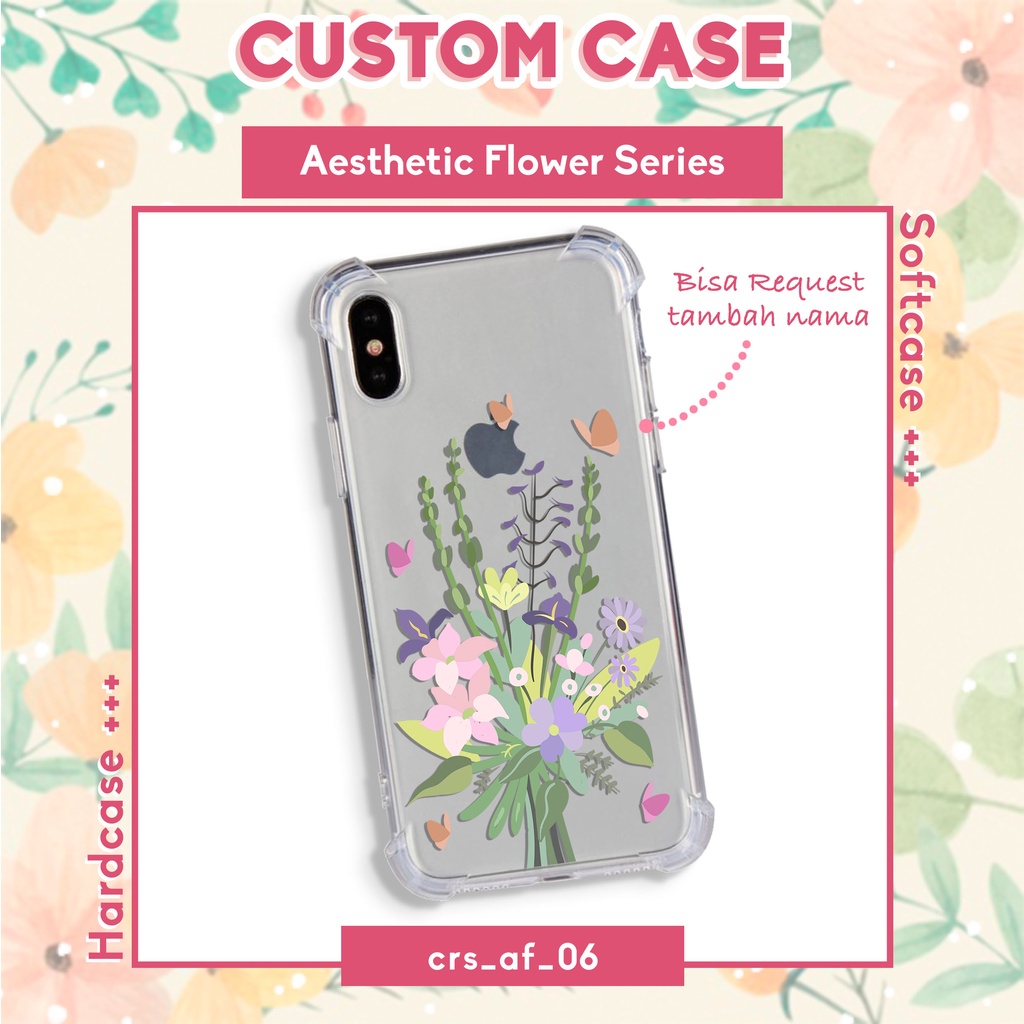 CASE CUSTOM TRANSPARAN MOTIF BUNGA / FLOWER FOR IPHONE ANDROID SOFTCASE & BLACKMATTE