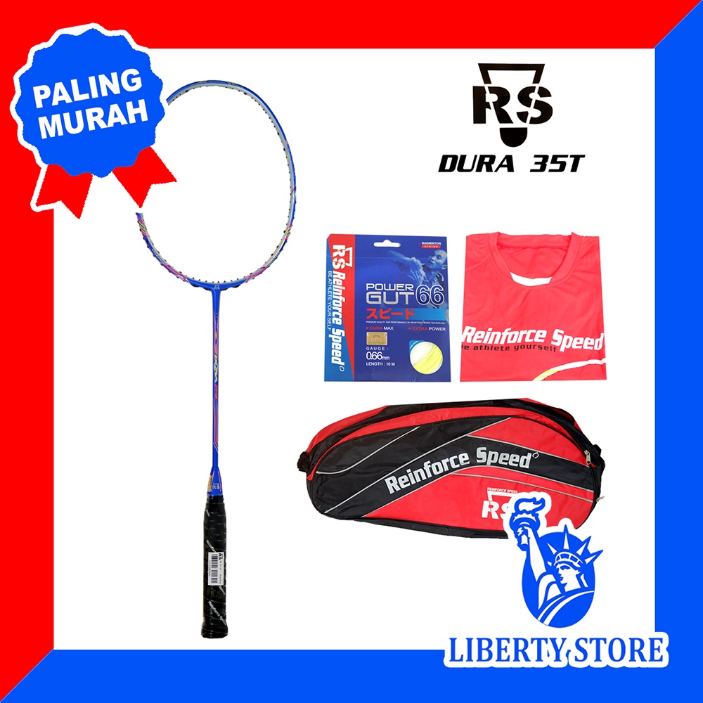 Raket Badminton RS DURA 35T Berkualitas ORIGINAL Max Tension 32 Lbs