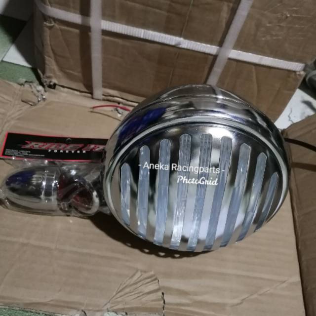 Lampu reflektor depan model daymaker crum bulat bonus sen / lampu depan custom universal daymaker