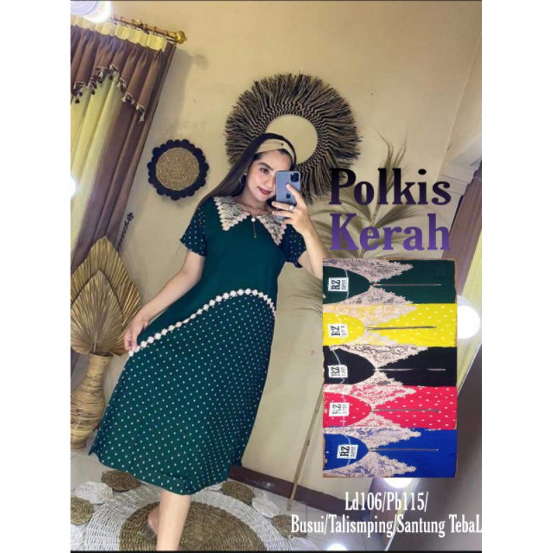 Daster Arabian Polka Lubna Rayon Super Tebal RZ