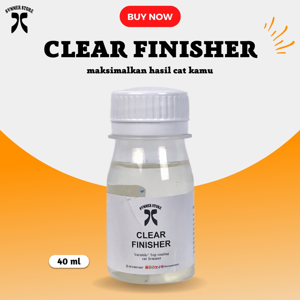 CLEAR FINISHER CAT SEPATU CAT AKRILIK UNTUK KACA/ KULIT/ KANVAS LEATHER PAINT CAT KANVAS - SVMMERINK