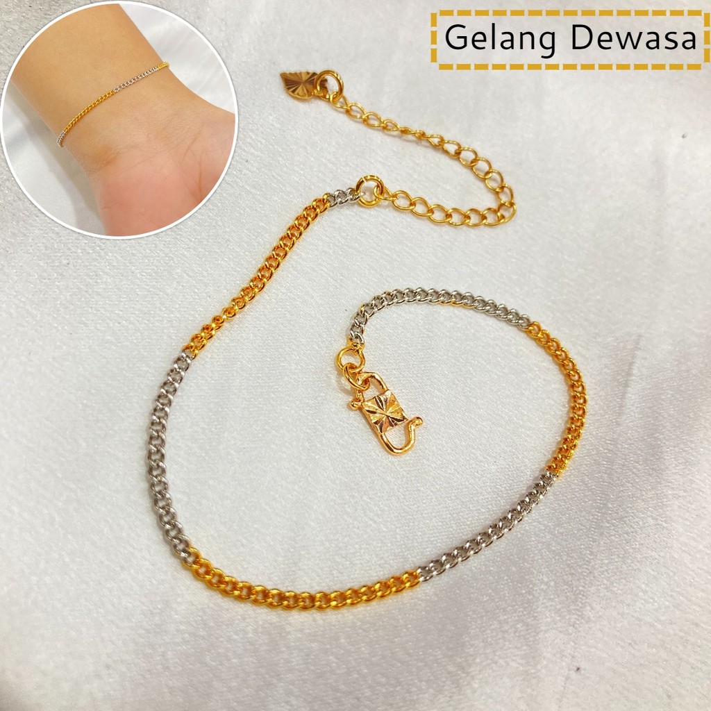 Gelang Tangan Wanita Dewasa Dimensi Lapis Emas Xuping Gelang Rantai Aksesoris Perhiasan Fashion