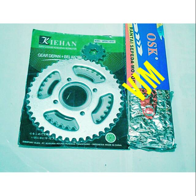 PROMO GEAR SET GIR PAKET DEPAN DAN BELAKANG RANTAI RX KING RXS F1ZR VEGA R CRYPTON JUPITER Z 45T 12T