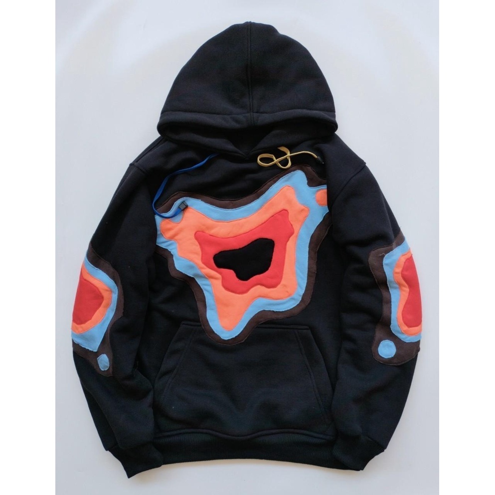 Jaket Hoodie Pria wanita Cod Aesthetic Combinasi Flame Original Brand Good Morning Distro Kota Bandung Terbaru Terpopuler Dan Terlaris Oversize Unisex