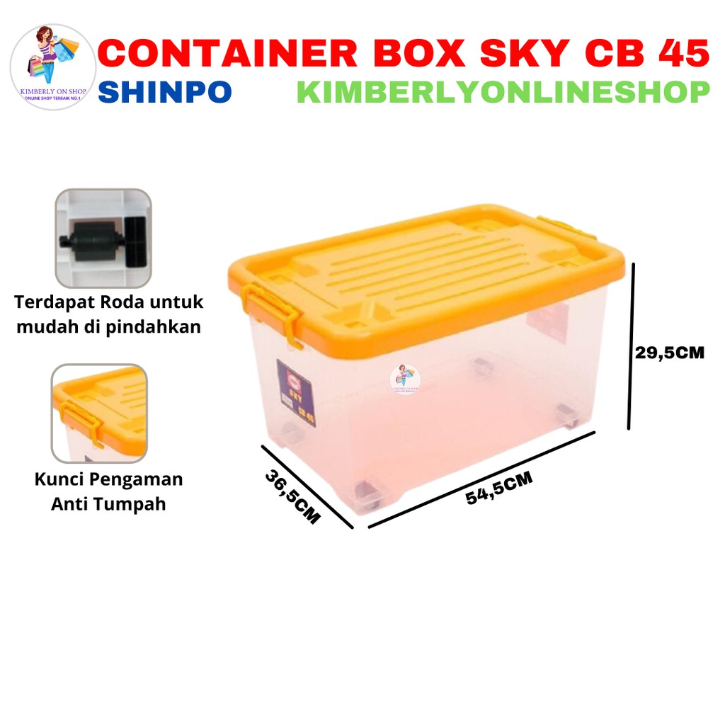 Box plastik utk menyimpan serbaguna container box Shinpo Sky CB 45