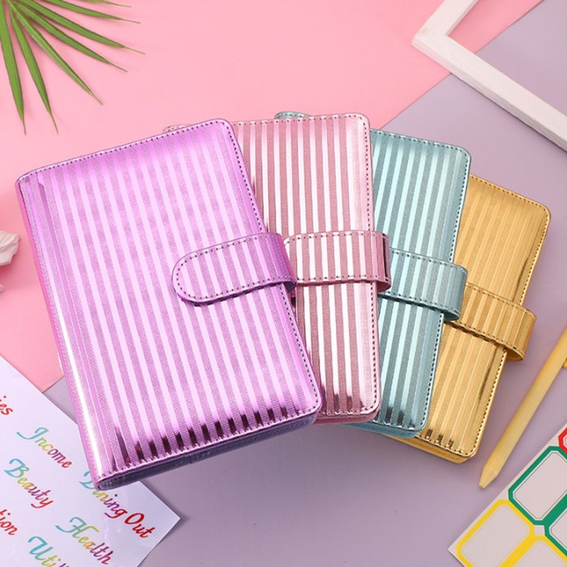 Buku Notebook / Catatan A6 Bahan Kulit PU Warna Macaron Dengan Saku Resleting