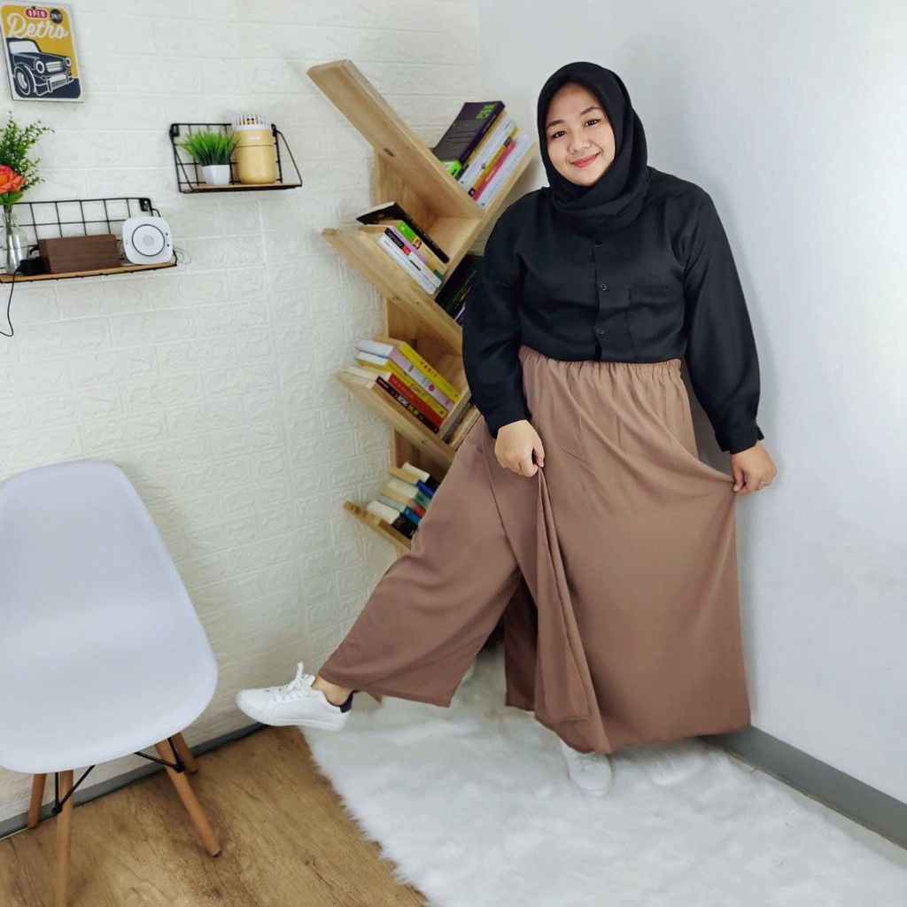 ROK CELANA JUMBO PREMIUM WOLFIS / ROK WOLVIS MUSLIM PANJANG WANITA UP TO 100KG