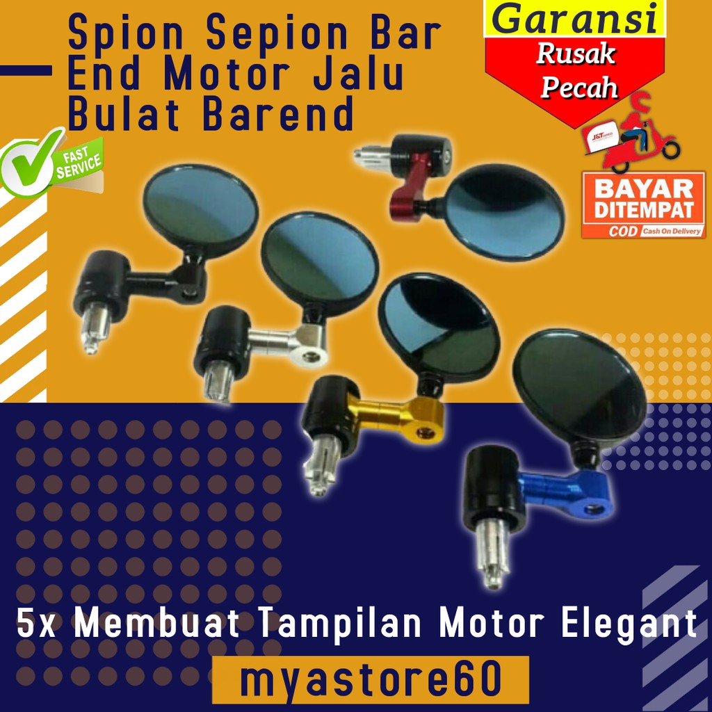 Spion Sepion Bar End Motor Jalu Bulat Barend Japstyle Cnc Cafe Racer Spion Nmax Beat Custom CBR R15