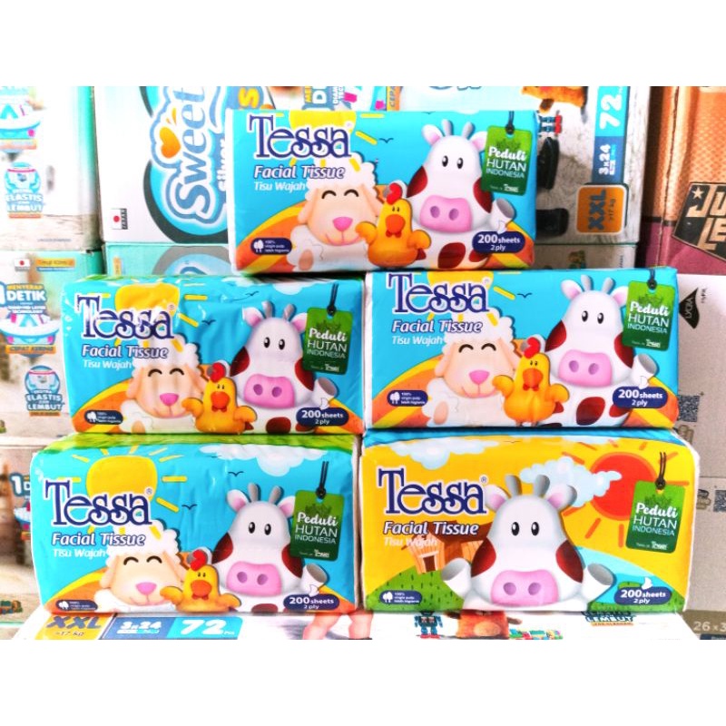 Tessa Facial Tissue  200 Sheet 2 Ply