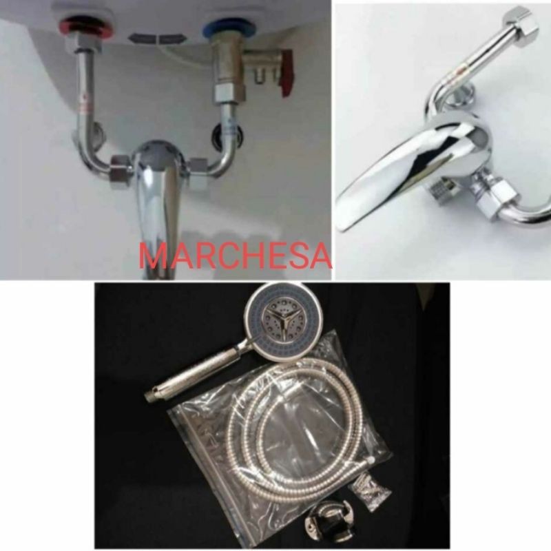 Kran Panas Dingin Mini Mixer 1Set + HandShower Mercy+Slang 150CM