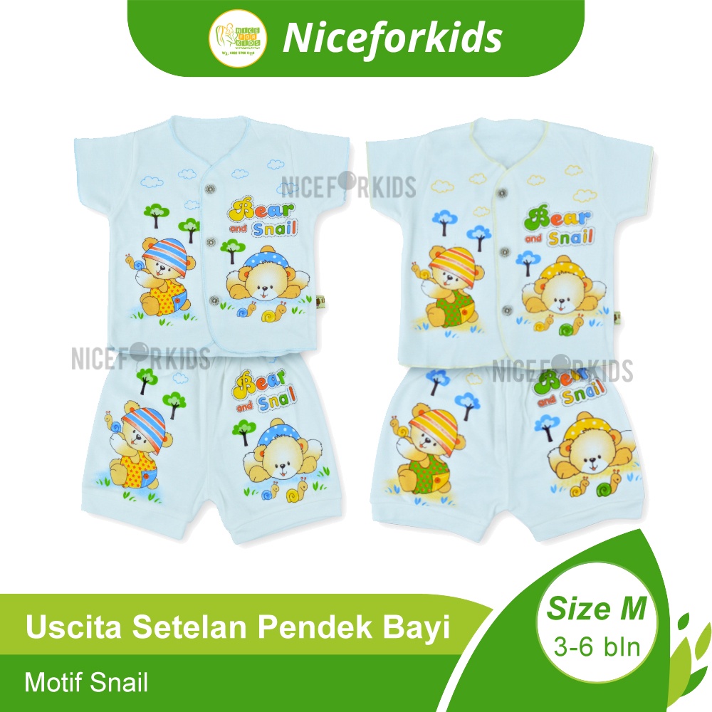 Setelan Baju Bayi Pendek Uscita / Baju Tidur Bayi