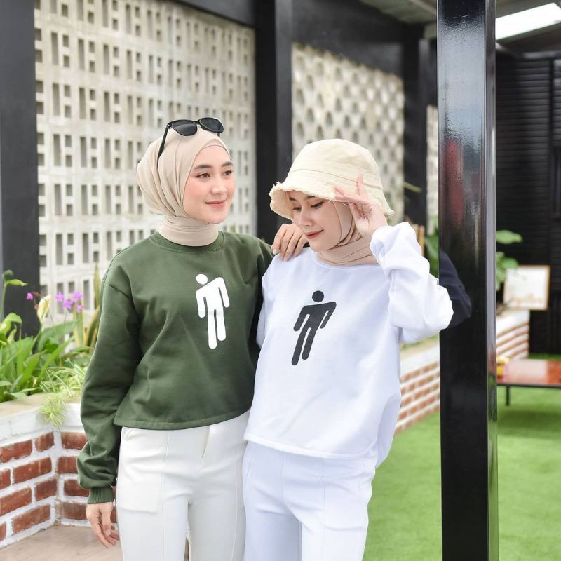 (COD) SWEATER WANITA OVERSIZE CROP BILLIE EILISH CROP MURAH TEBAL BAJU REMAJA KEKINIAN LILAC
