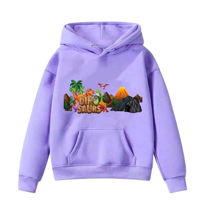 Sweater Anak Dino Land Hoodie Anak Fleece Usia 2 - 6 tahun