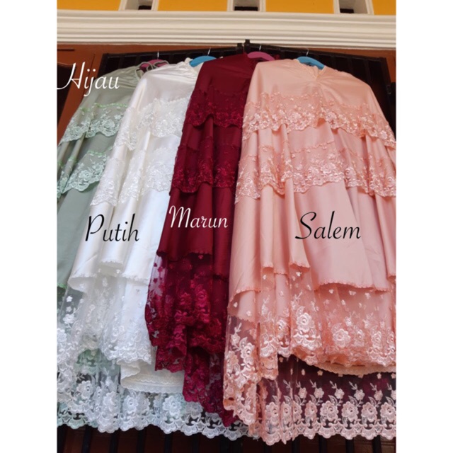 RA1029 Mukena brukat renda pita || mukena prada renda brukat