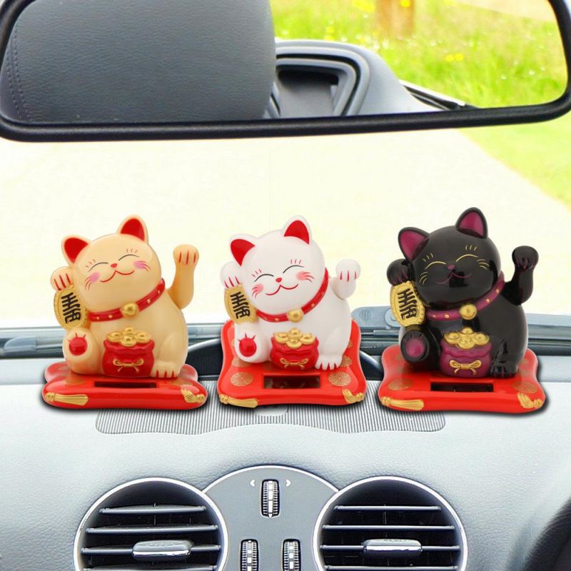 Kucing Maneki Solar/Pajangan Kucing Hoki/Patung Kucing Hoki/Lucky Cat Solar