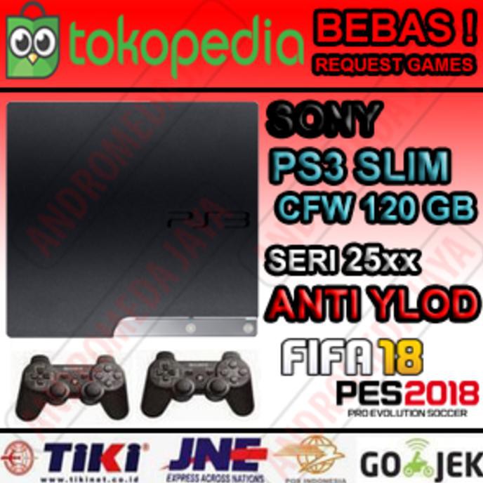 PS3 SLIM 120GB HITAM CFW SERI 2500