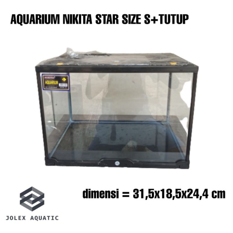 aquarium nikita star size s / aquarium kaca nikita star + tutup