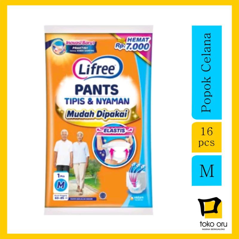 Lifree Popok Celana Dewasa M 1 isi 16 pcs Pampers Diapers Shopee