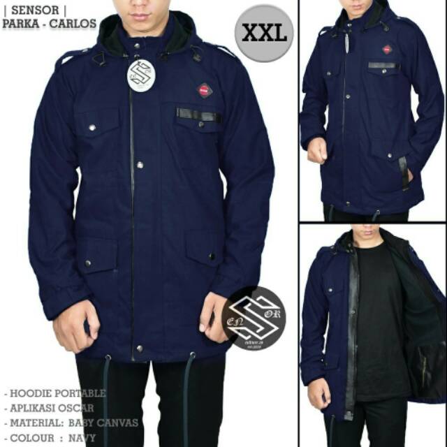 Jaket Parka Premium Jumbo SENSOR XXL Jaket Parka Hoodie Big Size