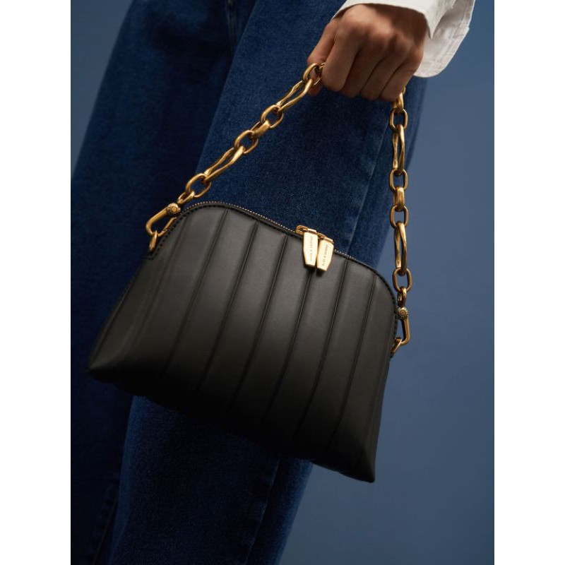 CK Chain Handle Panelled Crossbody Bag