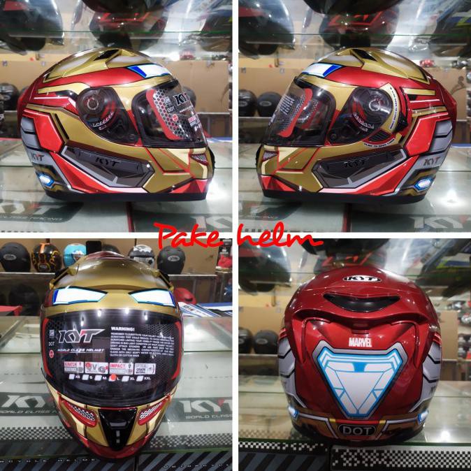 Helm Kyt K2 Rider Marvel Iron Man Double Visor Helm Kyt Full Face Terbaru
