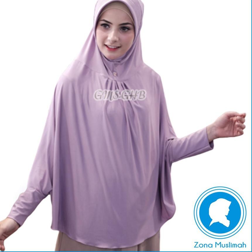*Promo / Hijab Instan Bergo Lengan Jumbo Jilbab Berlengan Panjang Kerut Adem Jersey Zoya S1170 ...