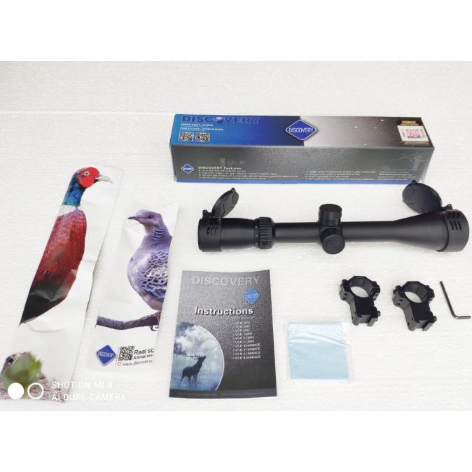 Teleskop Discovery VTR 3-9x40 tutup flip mounting double baut termurah