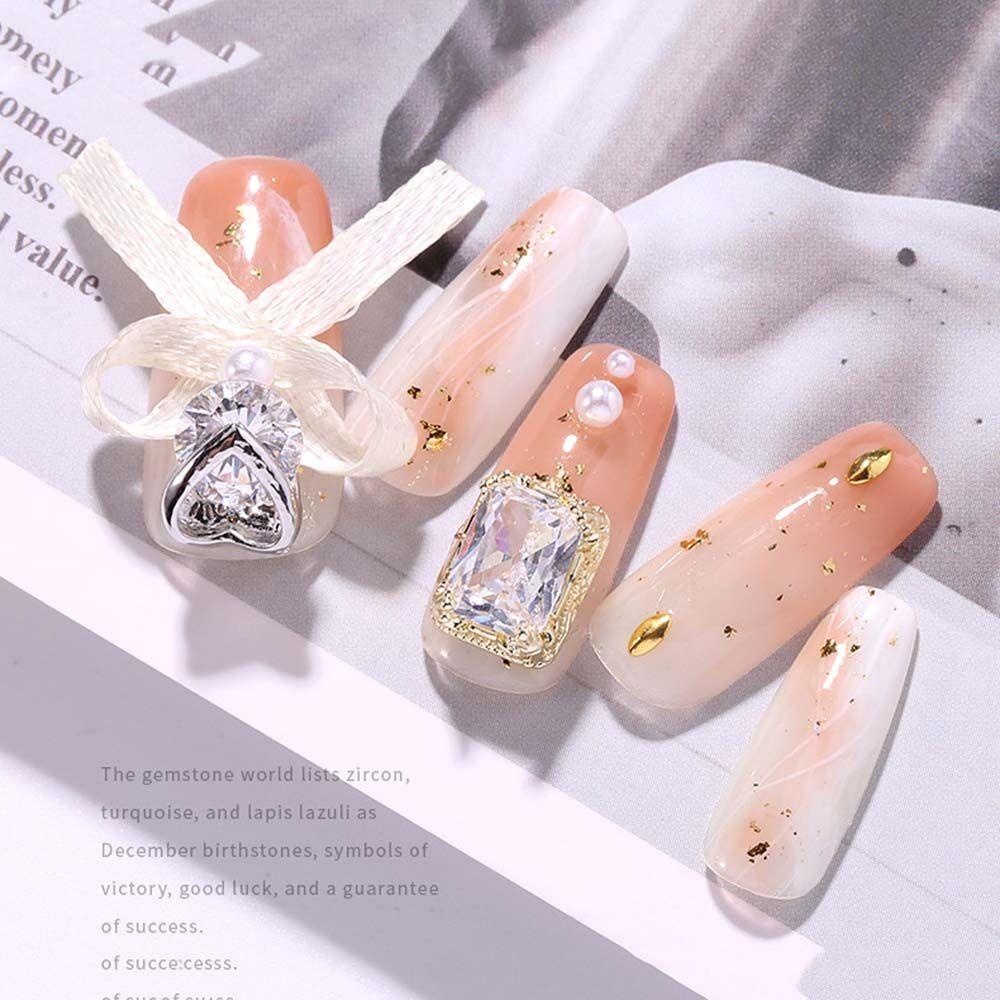 Augustina Nail Art Berlian Imitasi Super Flash Shiny Love Heart Glitter Diamond Perhiasan Jepang DIY Alat Nail Art