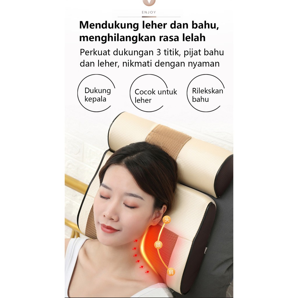 【Stok Baru】Bantal pijat multifungsi, dapat dipanaskan dan digunakan secara terpisah Massage pillow