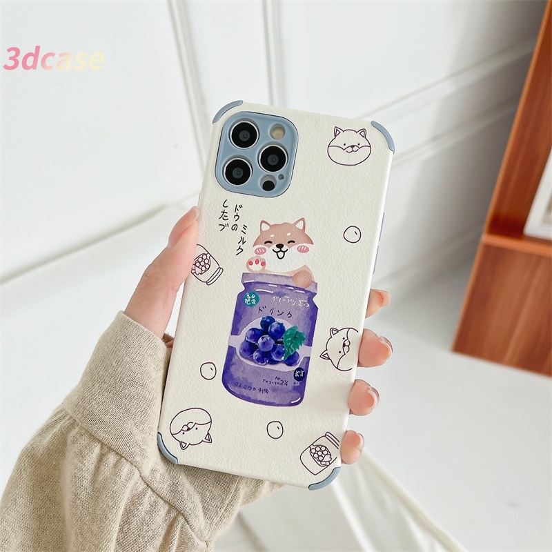 Soft Case Bahan Leather Desain Shiba Lnu Kartun Samsung A52 A32 A72 A12 A20S A02S A50 A10S J7 Prime A51  A10 A125 A30 A50S A30S A20 M40S M10 M10S A205 M02S A025 F02S A305 M12 F12 A15 A15S A54 A7 A5S A12 A9 A5 A53 A33 2020 Camera Lens Protection Cover