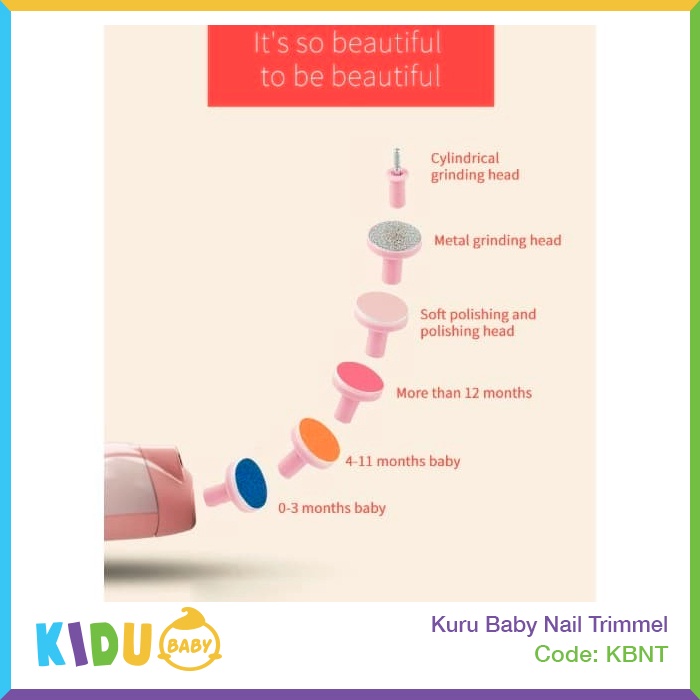 Kuru Baby Nail Trimmer Alat Kikir Gunting Kuku Elektrik Bayi dan Anak kidu Baby