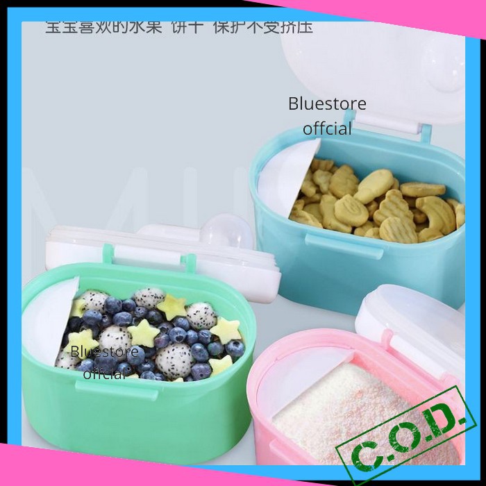 Tempat Susu Bubuk Bayi Traveling Anti Tumpah Toples Plastik Tempat Penyimpanan Makanan Susu Biskuit 
